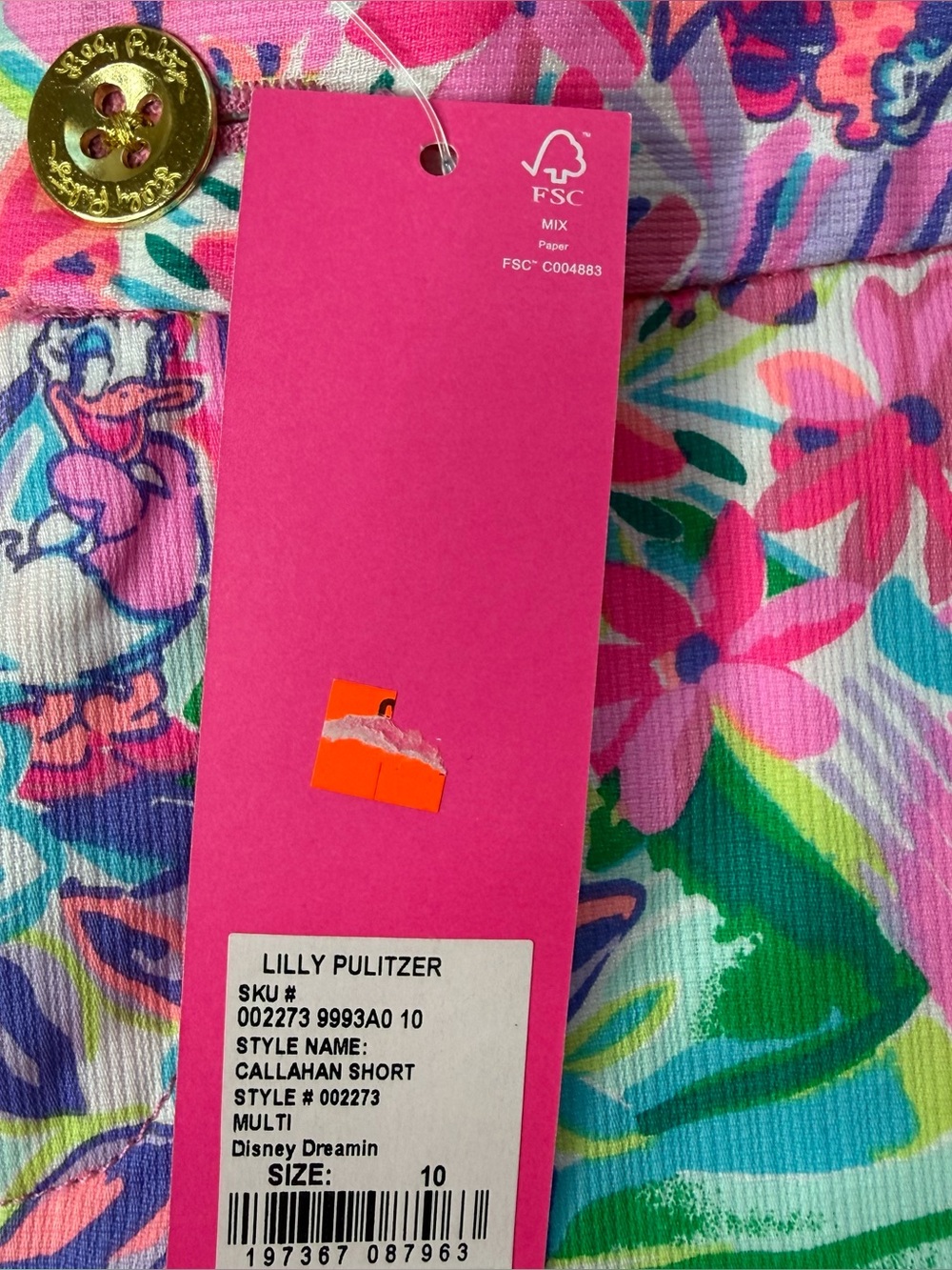 NWT Lilly Pulitzer Disney Dreamin Callaha Shorts Sz 10 Minnie Daisy Duck Flora - Picture 9 of 16